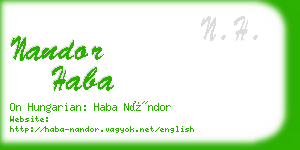 nandor haba business card